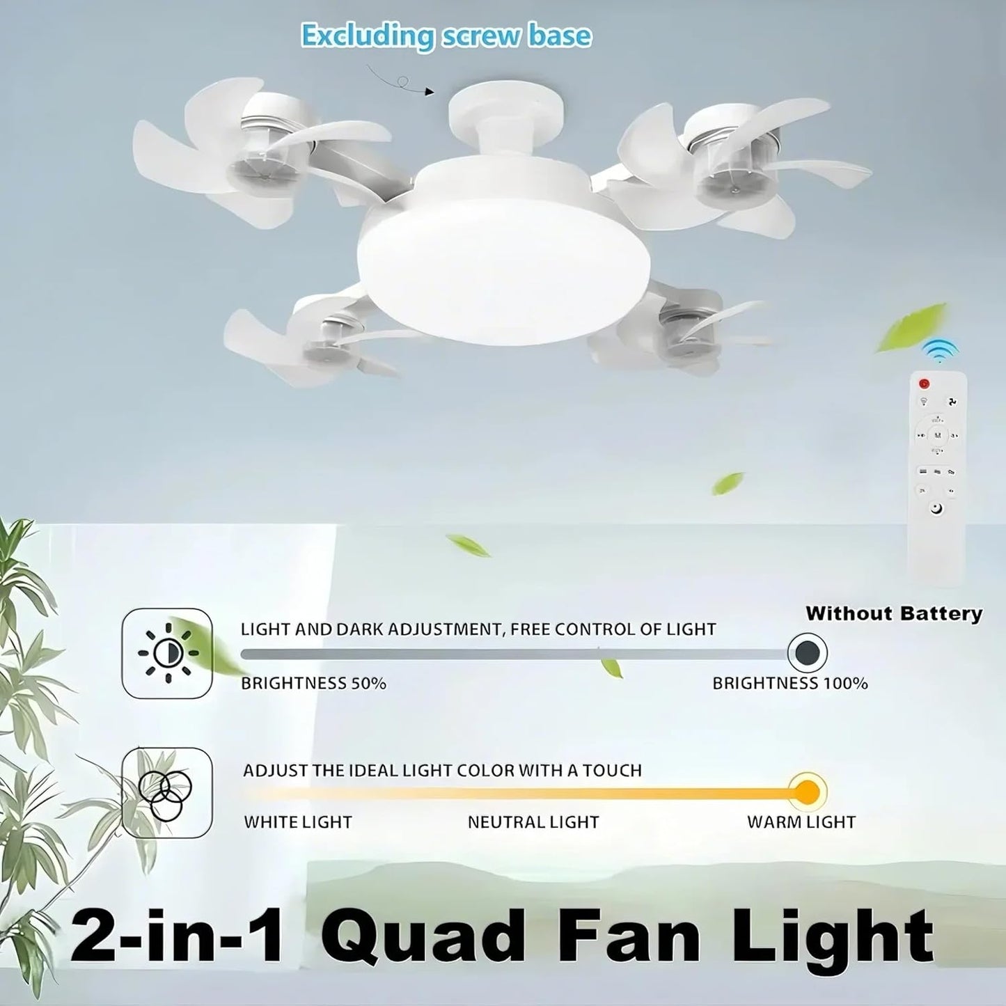 F4: Versatile Fan & Light Combo for Multiple Uses