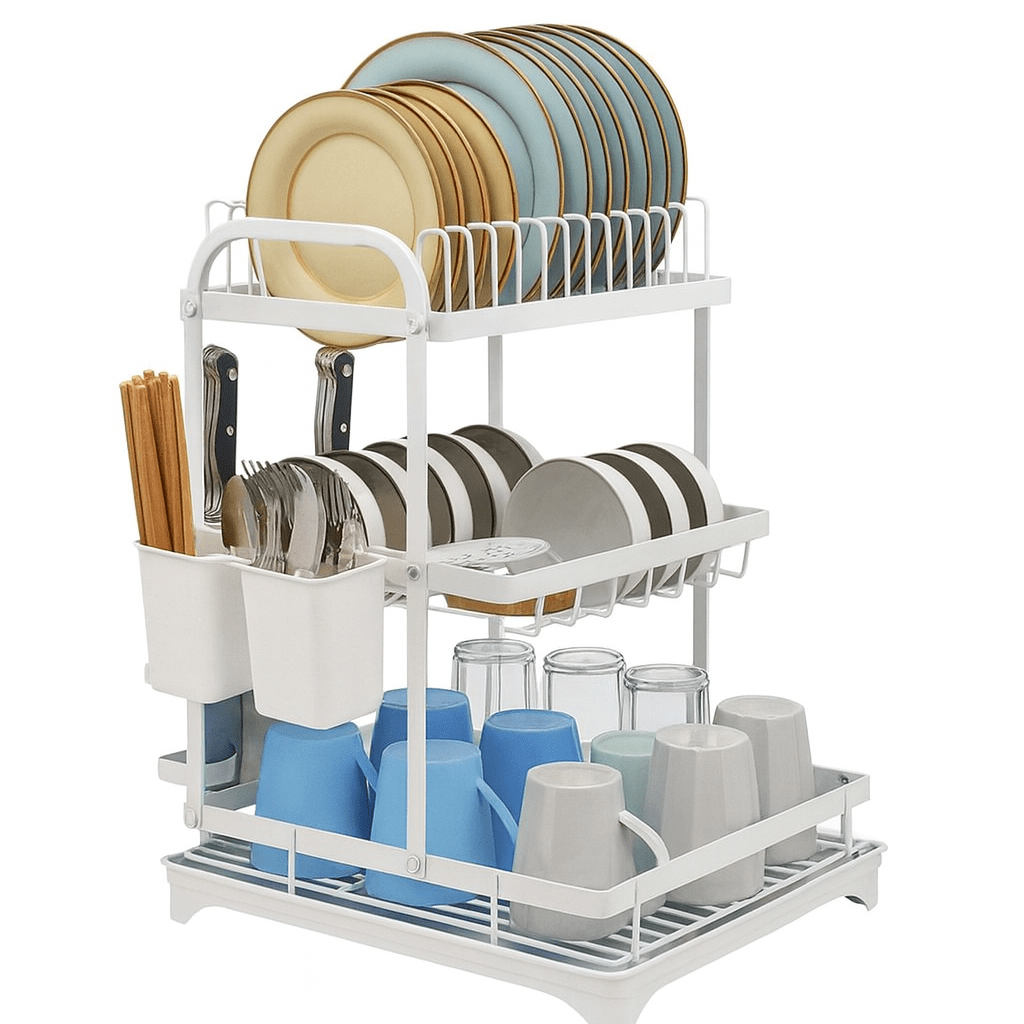 Space-Saving Over-the-Sink Kitchen Dish Rack Organizer