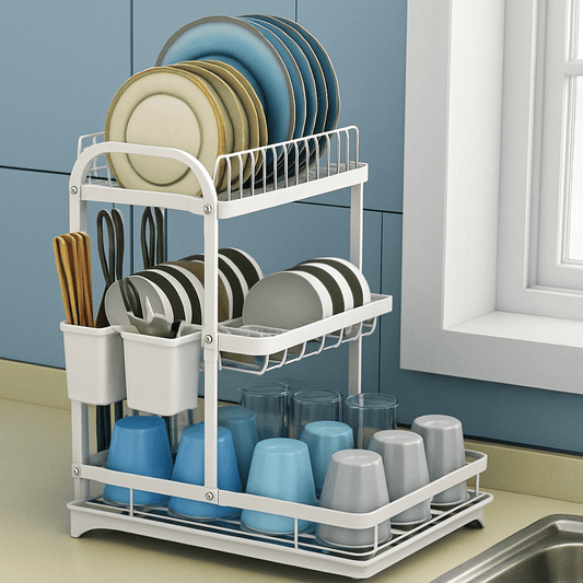 Space-Saving Over-the-Sink Kitchen Dish Rack Organizer